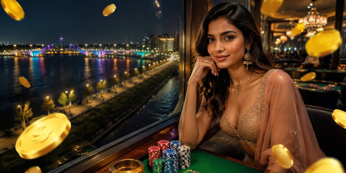 Ahmedabad riverfront with lottery promotion